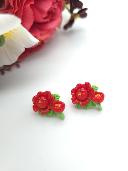 Blume XXL Pfingstrosen Ohrstecker